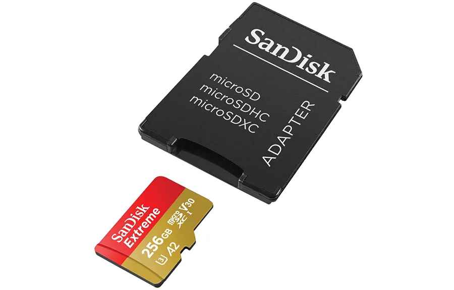 Karta pamięci SanDisk Extreme microSDXC 256 GB A2 C10 V30 UHS-I U3 (190 MB/s) + adapter SD